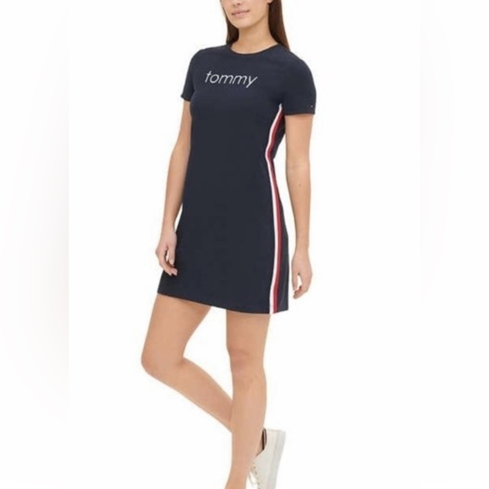 Tommy Hilfiger Women's Tee Dress With Side Stripes - Picture 2 of 7